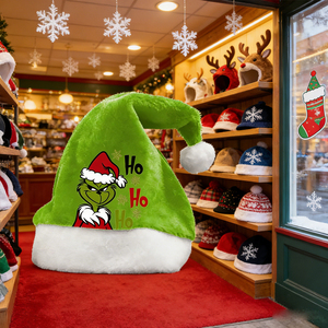 Chapeau de Noël en velours double face pour adulte unisexe, vert <span class=keywords><strong>Grinch</strong></span>, épaissi, à revers, décontracté, pour les fêtes d'hiver et les festivals - Product Image 4