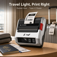 Printer Label Warna Lebar 80MM, Printer Label Thermal Langsung dan Transfer Thermal untuk Tag RFID Anti Logam