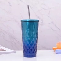 16OZ classique gobelet avec paille couvercle De Voyage de cadeau de tasse de Café Isolée Par Vide pinte de bière tasse