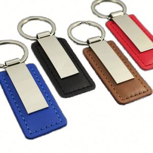 Porte-clés personnalisé en similicuir avec gravure laser de logo, sublimation, porte-clés de luxe en cuir PU pour voiture - Product Image 1