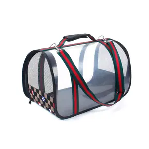 Sac à dos de luxe transparent pour chien et chat, aéré et pliable, idéal au voyage, adapté aux animaux de compagnie, adapté aux chats