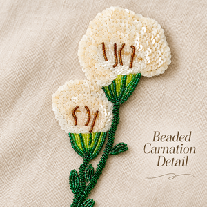 Applique florale en forme de carnation, faite main, ornée de perles et de paillettes, pour robes, tenues de soirée, cheongsams, embellissement de tissus et travaux de <span class=keywords><strong>couture</strong></span> DIY - Product Image 1