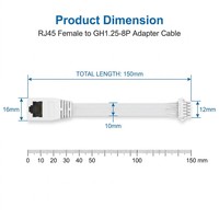 RJ45-Buchse auf GH1.25 8-Pin Adapterkabel Flachbandkabel FFC Ethernet-Verlängerungskabel 15cm für Leiterplatten IoT-Module