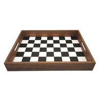 Plateau de rangement en damier noir et blanc, nouveau Design 37.6x29.6x5 Cm, plateau décoratif pour échecs au Restaurant