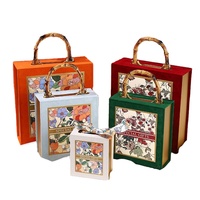 Boîte d'emballage en gros portable en velours rouge pour Noël, avec couvercle rabattable, vide, pour cadeau de demoiselle d'honneur ou de mariage