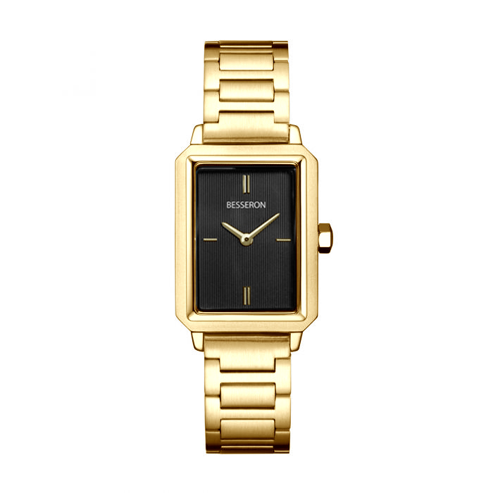 Montre noire et or