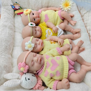 Poupée Reborn en silicone souple de 12 pouces, corps entier, toucher réaliste, nouveau-né, Muneca peinte à la main, bouche ouverte, pour enfants - Product Image 3