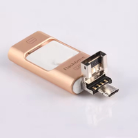 Clé USB OTG 3-en-1 en métal, prise en charge USB 2.0, cryptage, logo personnalisé, multi-interface, clé mémoire pour téléphone et PC, disque U