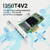 I350-T4V2 I350T4V2 para Intel, Adaptador de Servidor Ethernet RJ-45 1GbE de 4 Puertos BASE-T, Tarjeta de Interfaz de Red PCI-E 2.1x4, Garantía de 3 Años