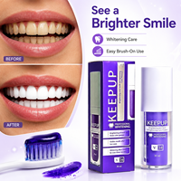 Dentifrice blanchissant violet personnalisé Keepup 30 ml V34, essence violette, rafraîchit l'haleine, élimine les taches