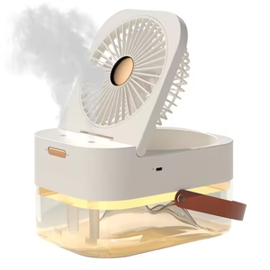 Ventilador de Escritorio 3 en 1 con Humidificador USB, Enfriador de Aire Portátil Recargable, Ventilador de Nebulización con Doble Pulverización - Product Image 1