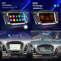 Autoradio Android Podofo 7'' 2+64 Go, stéréo, CarPlay sans fil, Android Auto, Wifi, DVR, EQ, GPS pour Hyundai Tucson/IX35 2009-2015 OEM