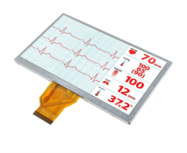 SAIDA 7 Inch Medical TFT Screen 800x480 Resolution High Luminance 300 Nits for Handheld Ultrasound and Vital Signs Monitors