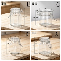 10 mini pots en verre rectangulaires avec clip de fermeture hermétique, 100 ml, 48 étiquettes épaisses et durables, pour craie, herbes, épices, confitures, conserves, mariage, fête