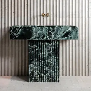Luxury Contemporary Style Hand Washing Sinks Marble Free Standing Bathroom Pedestal Vanity