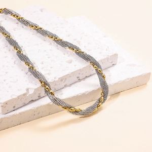 Nuevo Collar de Cadena Trenzada de Acero Inoxidable a Prueba de Agua para Mujer, Joyería de Moda - Product Image 1