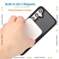 Compatible avec S26 Ultra & S25 Plus, étui de protection magnétique 2-en-1 en TPU PC, finition effet peau, design résistant aux traces de doigts