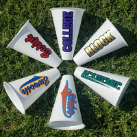 Team Spirit-megáfono de plástico 2 en 1 con estampado personalizado para aficionados, con soporte para palomitas de maíz