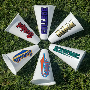 विश्वविद्यालय टीम टीम आत्मा कस्टम मुद्रित 2-में-1 प्लास्टिक प्रशंसकों जयकार megaphone के साथ पॉपकॉर्न धारक - Product Image 5