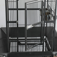 Grande cage à oiseaux en fer forgé de 63 pouces de hauteur, construction solide avec plateau de jeu, grande volière avec support pour calopsitte, ara