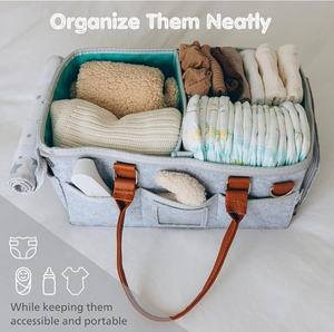 Sac de rangement pour couches avec couvercle en rouleau et séparateurs amovibles Organisateur de couches pour table à langer de pépinière et plus encore - Product Image 2