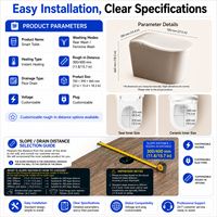 WC intelligent monobloc en céramique avec siège chauffant, chasse d'eau automatique, bidet électrique, pour salle de bain