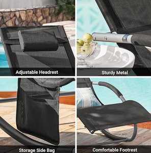<span class=keywords><strong>Chaise</strong></span> longue de patio en métal, <span class=keywords><strong>chaise</strong></span> à bascule pliable, <span class=keywords><strong>chaise</strong></span> ergonomique de relaxation, <span class=keywords><strong>chaise</strong></span> longue résistante aux intempéries - Product Image 5