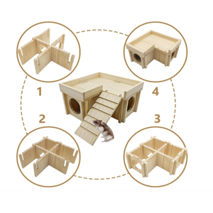 Maisonnette <span class=keywords><strong>en</strong></span> <span class=keywords><strong>bois</strong></span> avec escalier et fenêtre pour petits animaux – Habitat et abri - Product Image 6