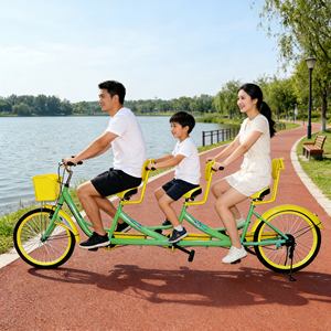 Bicicletta <span class=keywords><strong>Tandem</strong></span> a Tre Posti Resistente, Antiscivolo, Ammortizzante e Stabile per Team Building all'Aperto e Gite di Piacere - Product Image 1