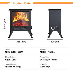 Calefactores Portátiles Independientes KONWIN, <span class=keywords><strong>Estufa</strong></span> Eléctrica Tipo <span class=keywords><strong>Chimenea</strong></span>, Calentador Eléctrico Moderno con <span class=keywords><strong>Efecto</strong></span> de Llama Real - Product Image 4