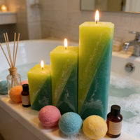 Quadratische Farbverlauf-Form Moderne Aromatherapie-Kerze Oster-Geschenk Natürliches Sojawachs Handgemacht Umweltfreundlich Langbrennend Schlafzimmer