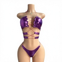 ELITES - Traje de Baño de una Pieza con Superficie Brillante y Elástica, Ropa de Baile Exótica, Lencería, Bikini