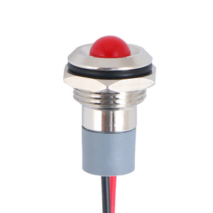 Stainless Steel <b>Led</b> Indicator <b>Light</b> Red 6 8 10 12mm Waterproof Ip65 With <b>Wire</b> Flat Head High Head - Product Image 1