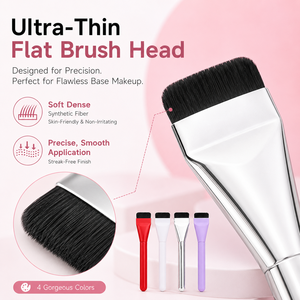 แปรงรองพื้นแบบมืออาชีพ ขนแปรงสังเคราะห์นุ่มพิเศษ หัวแปรงแบนบางเฉียบ สำหรับทาครีมรองพื้น  รับทำโลโก้ตามสั่ง - Product Image 3
