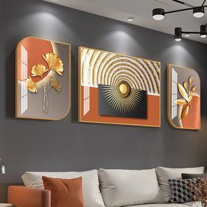 Quadro Decorativo per <span class=keywords><strong>Soggiorno</strong></span> Moderno e Minimalista Murale di Lusso Trittico da Parete in Porcellana Cristallo - Product Image 4