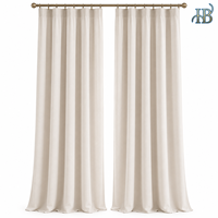 Rideau à œillets HB 140x300cm Largeur x Hauteur Décoration de fenêtre Salon Moderne Beige clair 100% Polyester