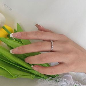 Dylam New Arrival Jewelry Chic Trendy Bling Luxury Customize Double Layered <b>CZ</b> 5A Silver Women <b>Rings</b> - Product Image 3