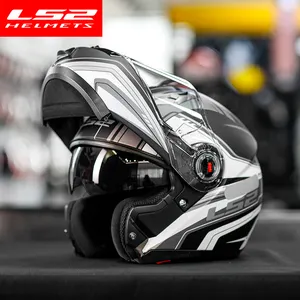 LS2 casque de moto sans visage pour homme demi-casque saisonnier anti-buée équitation automne et hiver protection de sécurité rabattable