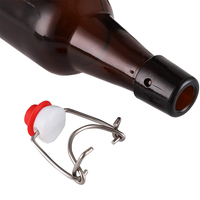 Bouteille de bière en verre ambre, avec bouchon en caoutchouc hermétique, pour brassage à domicile, 15 ml, 16 oz