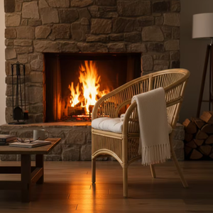 Chaise Fabiano - Rotin/Osier et Bambou - Chaise de Loisirs Moderne pour Appartement, Hôtel, Espaces de Vie - Confort et Style - Product Image 1