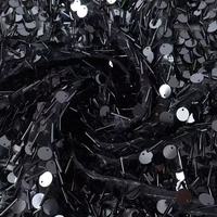 Tissu en dentelle brodée de perles tubulaires et de paillettes, style européen-américain, luxueux, métallique, biologique, lourd, pour un look dramatique et sexy