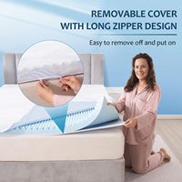 Surmatelas en mousse à mémoire de forme avec gel rafraîchissant de 6 pouces, matelassé, pliable, avec design incurvé, fonction de soulagement de la pression