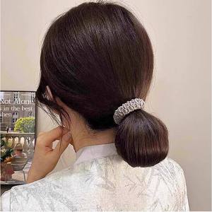 Coleteros de Pelo Elásticos de Punto, Gruesos y Extra Fuertes, con Rayas Mixtas de Cinco Colores, Accesorios para el Cabello, Uso Casual - Product Image 3