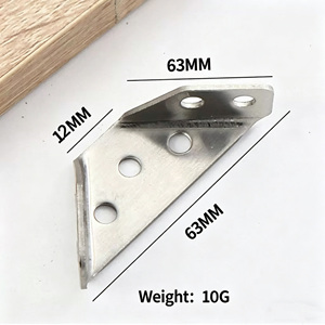Universal Trapeziform Stainless Steel Corner Brace 90 Degree Reinforced Angle Code For Wooden Table <b>Chair</b> Bed Frame Connection - Product Image 3