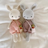 Muñecos de Peluche Amigurumi Tejidos a Mano al por Mayor, Juguetes de Conejitos de Algodón para Niños para Dormir