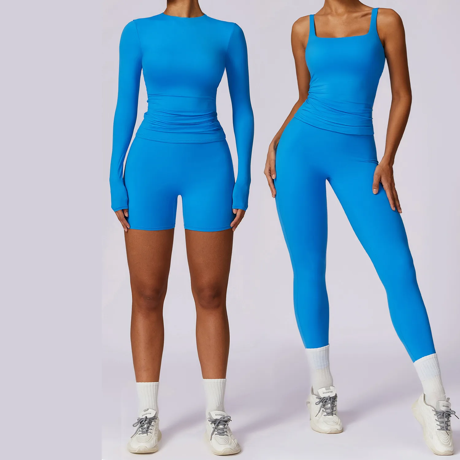 Set di abbigliamento da Yoga per il Fitness morbido a compressione per ragazze