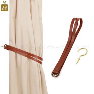 Vintage Curtain Tiebacks PU Leather Curtain <b>Rod</b> <b>Holder</b> Curtain Buckle for Home Living Room - Product Image 2