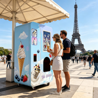 Distributeur automatique de crème glacée intelligent, entièrement automatique, écran tactile, multi-paiements, grande capacité, pour la vente au détail sans surveillance