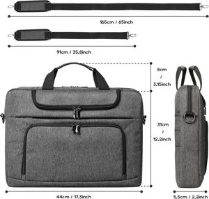 Échantillon Gratuit Sac à Bandoulière Personnalisé, Sac pour Ordinateur Portable en Toile Vintage de 16 Pouces pour le Travail et l'École, Multiples Poches - Product Image 4