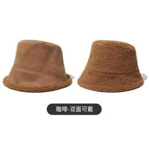 Sombrero de Pescador Reversible de Doble Cara para Mujer, Cálido, de Forro Polar, para Invierno, en Tela de Gamuza, Color Beige, Negro, Café, Gris - Product Image 5